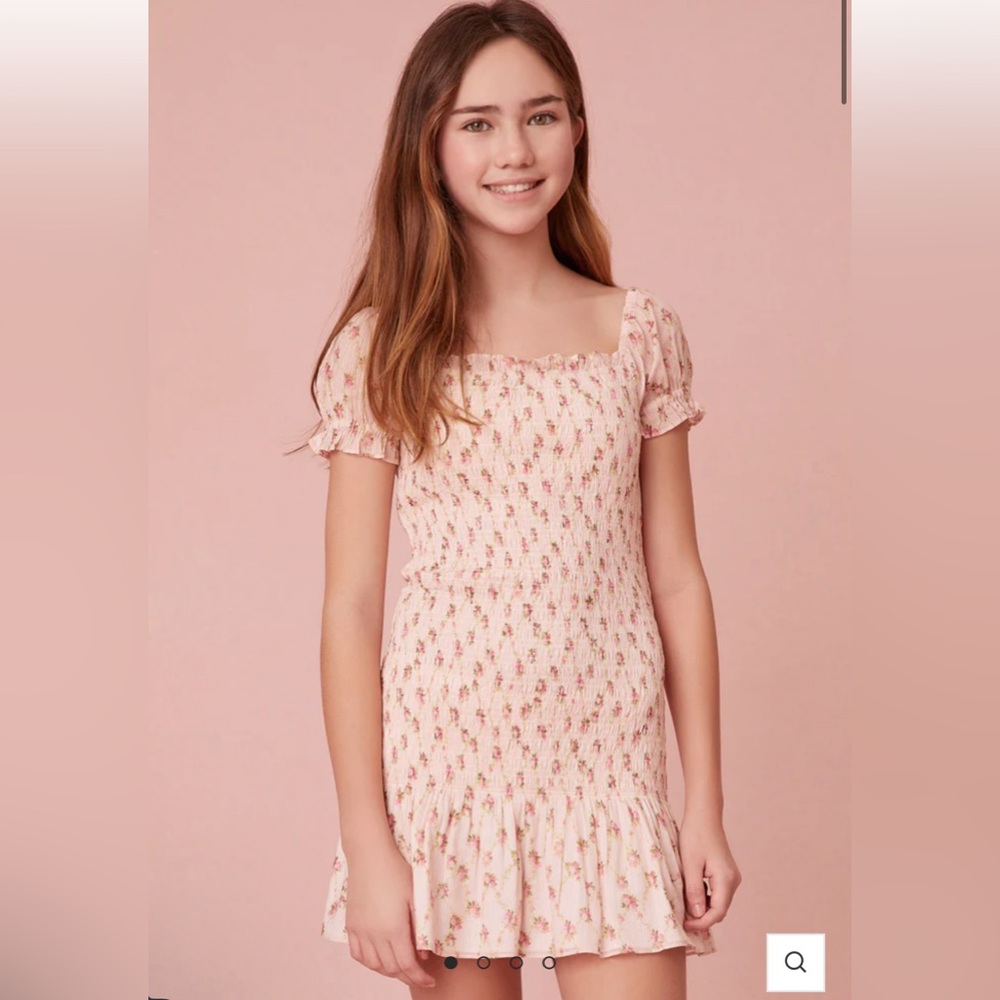 LoveShackFancy Pink Floral Kids Casual Dress